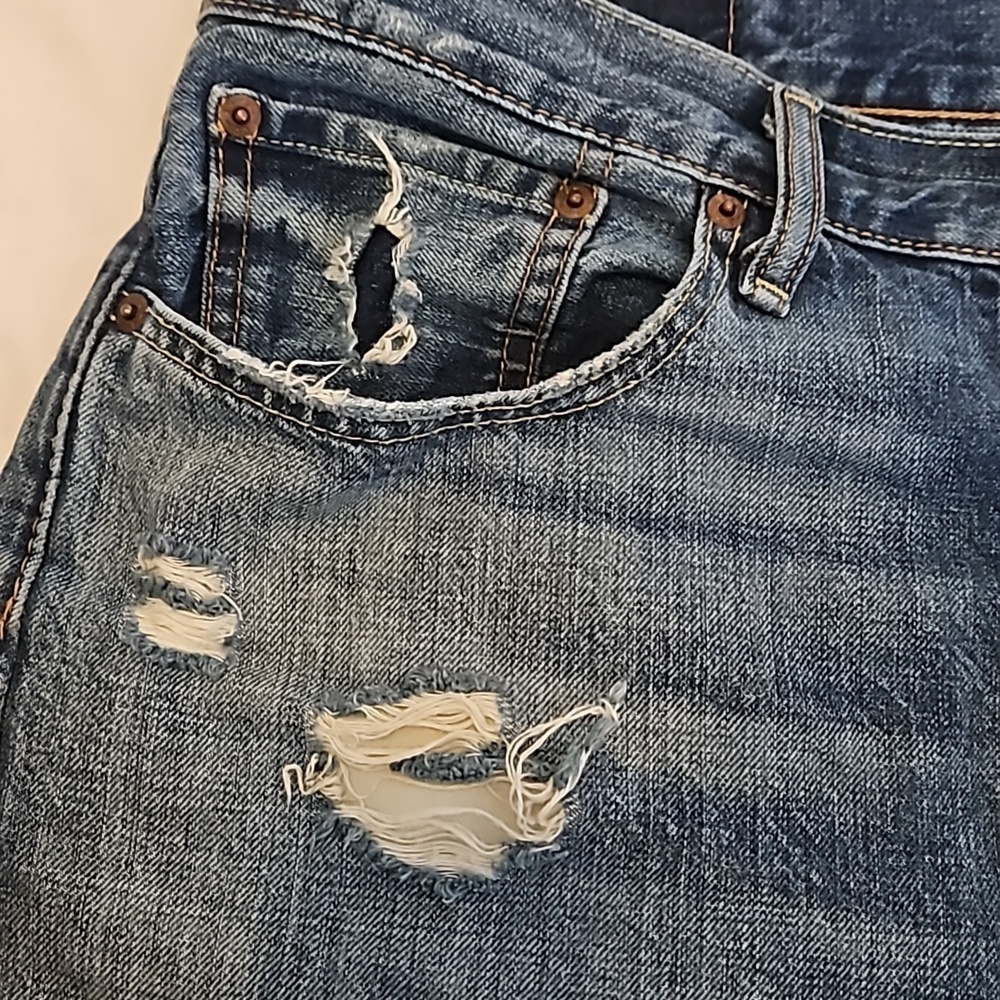 Men's Levi's 522 Distressed Jean's Size 33×30 - Picture 4 of 10